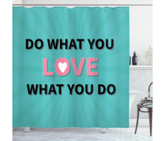 Starburst Lines with Phrase Shower Curtain