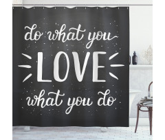 Hand Lettering Typography Shower Curtain