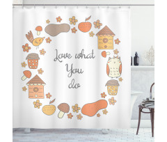 Warm Autumn Tones Cartoon Shower Curtain