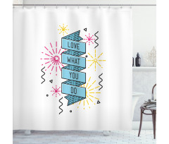 Dashed Starburst Stripes Shower Curtain