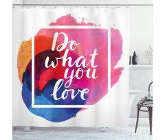 Contemporary Theme Love Work Shower Curtain