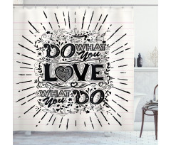 Hand-lettering and Swirls Shower Curtain