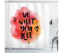 Hearts with Grunge Message Shower Curtain