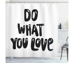 Classic Typeface Phrasal Shower Curtain