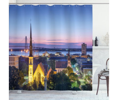 Famous Landmark Theme Shower Curtain