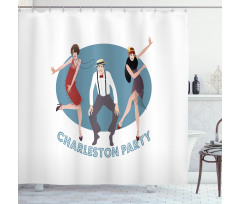 Vintage Dancing People Shower Curtain