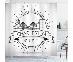 Minimal City Skyline Shower Curtain