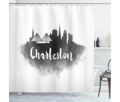 Smoky Style City Skyline Shower Curtain