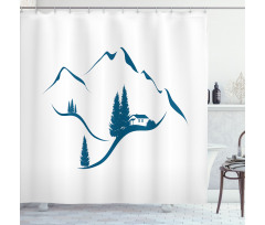 Chalet and Fir Trees Shower Curtain