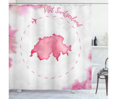 Monochrome Map Design Shower Curtain