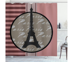 Vintage Eiffel Silhouette Shower Curtain