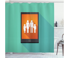 Cartoon Family Silhouette Shower Curtain