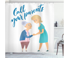 Woman and Mother Design Shower Curtain