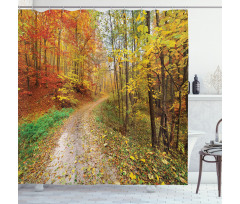 Colorful Autumnal Landscape Shower Curtain