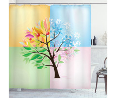 4 Seasons Tree Environment Shower Curtain