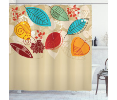 Autumn Inspired Botanical Art Shower Curtain