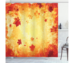 Abstract Grunge Maple Leaves Shower Curtain