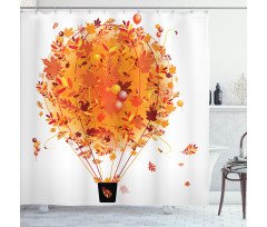 Autumn Concept Air Balloon Shower Curtain