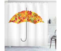 Abstract Umbrella Fall Leaves Shower Curtain