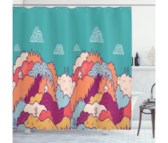 Fall Landscape Swirling Clouds Shower Curtain