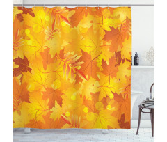 Graphic Pile of Dried Leaves Shower Curtain