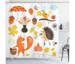 Cartoon Characters Funny Kids Shower Curtain