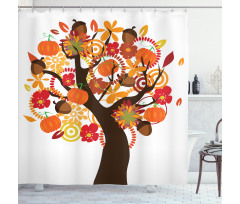 Tree Fall Elements Harvest Shower Curtain