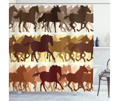 Monochrome Animal Silhouettes Shower Curtain