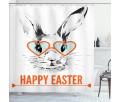 Funny Bunny Glasses Shower Curtain