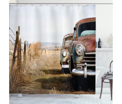 Rusty Trucks Rural View Shower Curtain