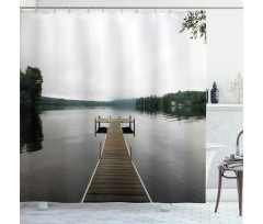 Calm Water Overcast Weather Shower Curtain