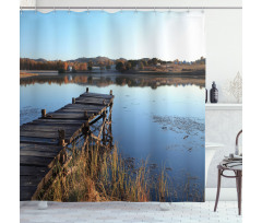 Tranquil Lake Idyllic Pier Shower Curtain