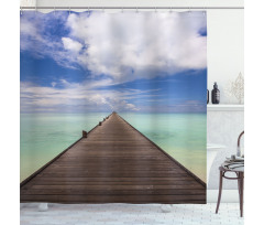 Peaceful View Long Jetty Ocean Shower Curtain