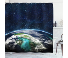 Nebula Earth and Stars Shower Curtain