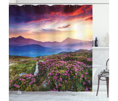 Summer Day Floral Panorama Shower Curtain