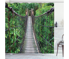 Rope Bridge in a Rainforest Shower Curtain