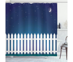 Starry Night with Crescent Shower Curtain