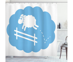 Counting Sheep Cloud Jumping Shower Curtain