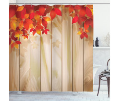 Autumn Orange Tones Leaves Shower Curtain