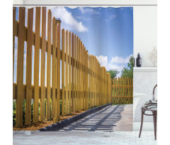 Terrace in Summer Day Sky Shower Curtain