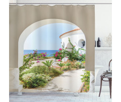 Plants Flowers Sea Panorama Shower Curtain