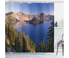 Crater Lake Volcano Shower Curtain