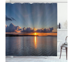 Sunset over Lake Horizon Shower Curtain
