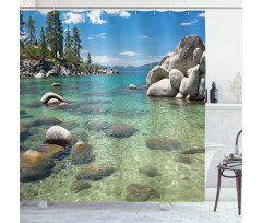 Water Stones Lake Tahoe Shower Curtain