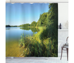 Coastline Trees Nature Shower Curtain