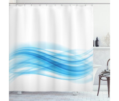 Smooth Wavy Lines Stream Flow Shower Curtain