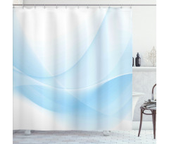 Flowing Wavy Effect Print Shower Curtain