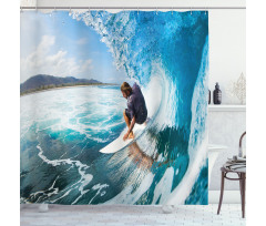 Coastal Surfing on Waves Shower Curtain