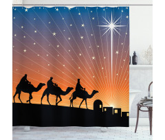 Star of Bethlehem Camel Wise Shower Curtain