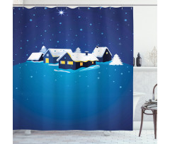 Snowy Small Town Cozy Home Shower Curtain